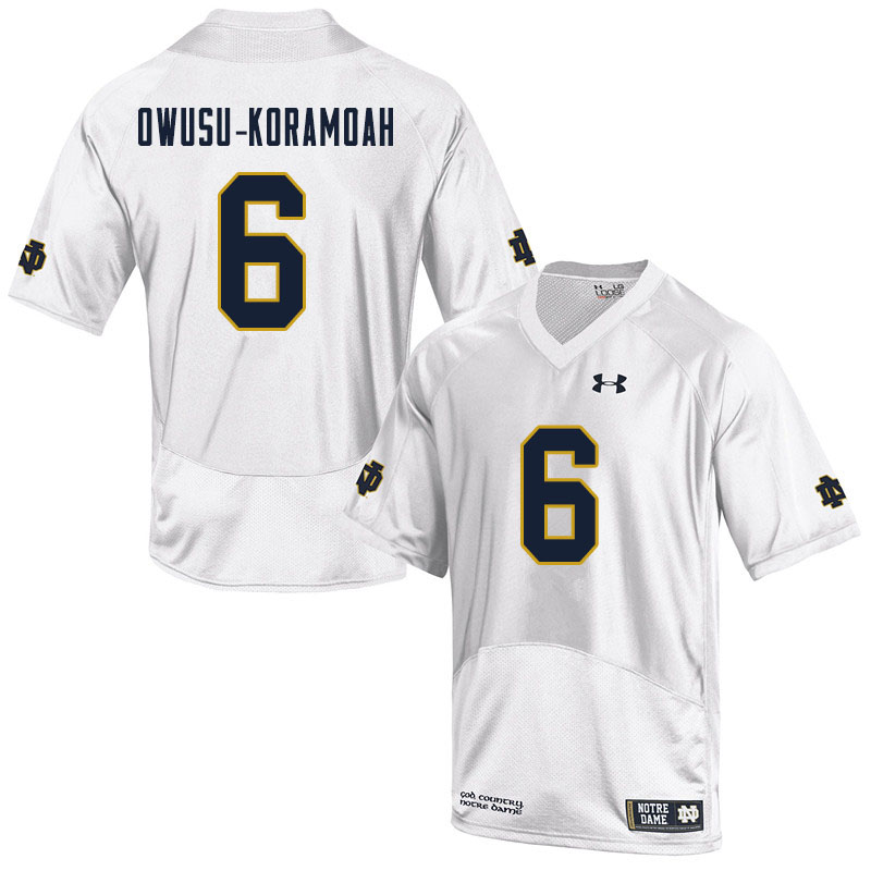 Men #6 Jeremiah Owusu-Koramoah Notre Dame Fighting Irish College Football Jerseys Sale-White